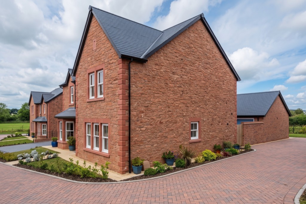 The same house seen from the corner, generated with Mix&Design camera angle
