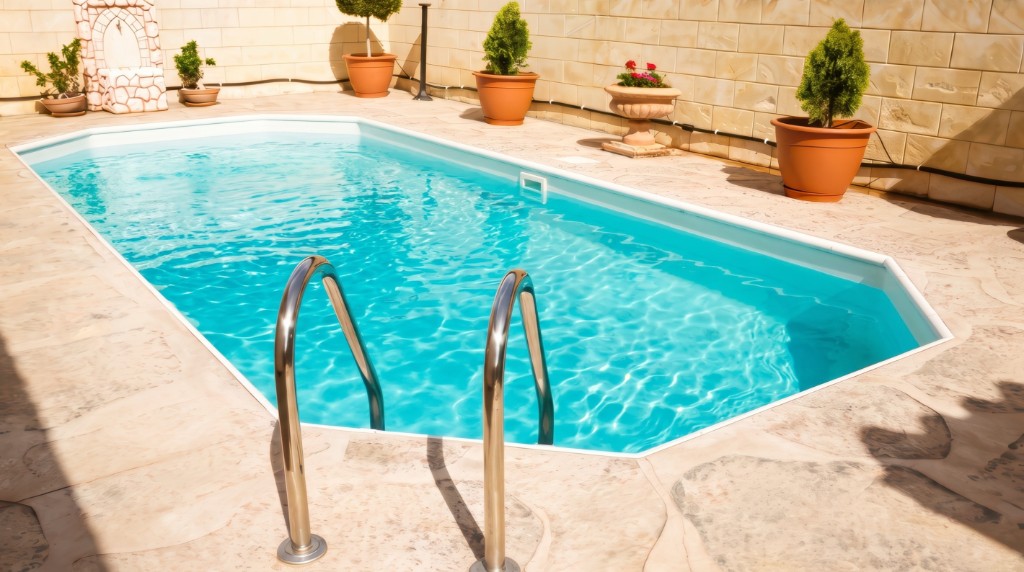 The same pool with light turquoise water, generated with Mix&Design