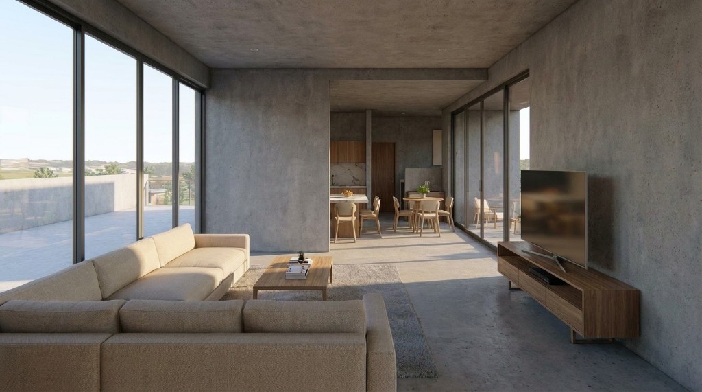 Living-room interior generated from the 2D floor plan in Mix&Design